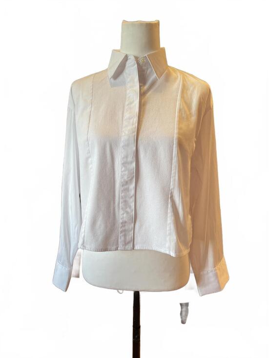 Madewell Tops - Madewell White Straight Hem Tuxedo Shirt XXS Boxy Crop New With Tags